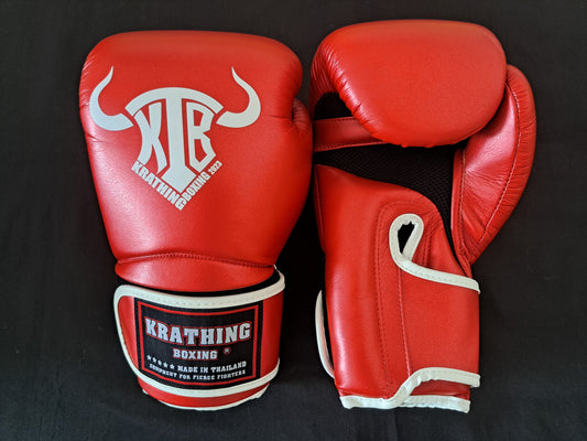 Krathing Thai Boxing Gloves - Micro Fiber - Red