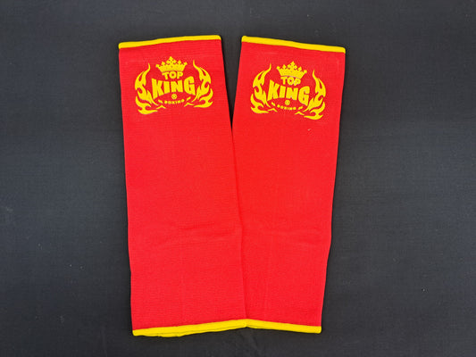 Top King Boxing Ankle Guard - Classic Design - Red/Yellow